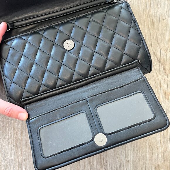 Womens Black Quilted Purse - Picture 5 of 10